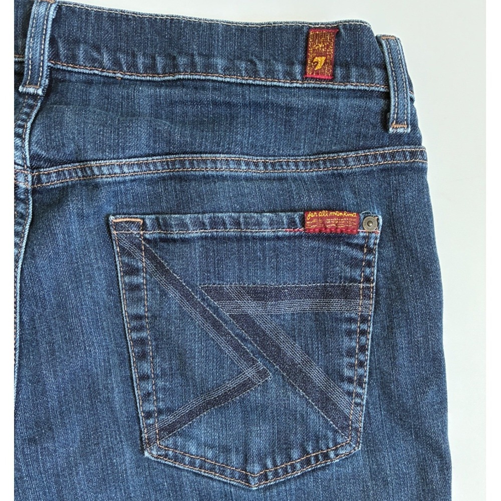 7 For All Mankind Womens Bootcut Jeans Dark Wash Blue Size 34 RTA520080U - Picture 7 of 10